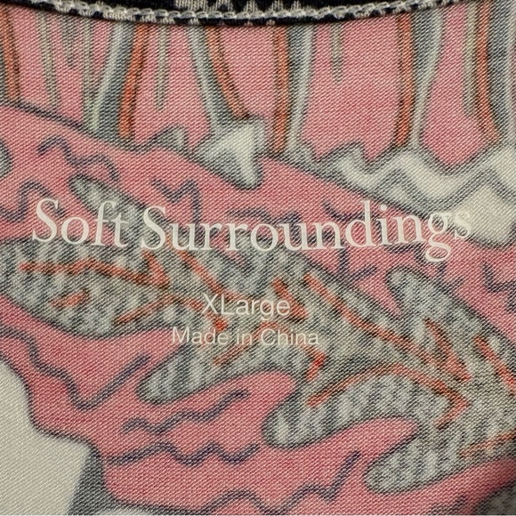 Soft Surroundings Tigerwood Tropical Print Tunic Top Henley Size XL - Picture 4 of 6